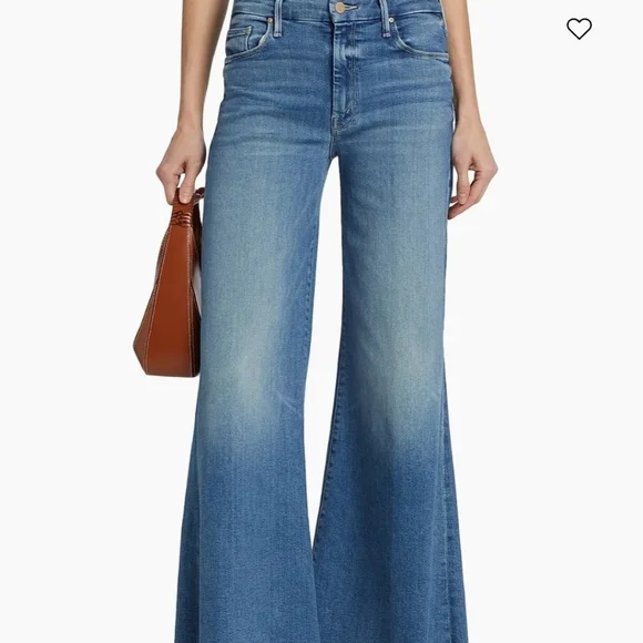 MotherThe Roller Mid-Rise Wide-Leg Jeans Riding The Cliffside Size 28 - Picture 1 of 16